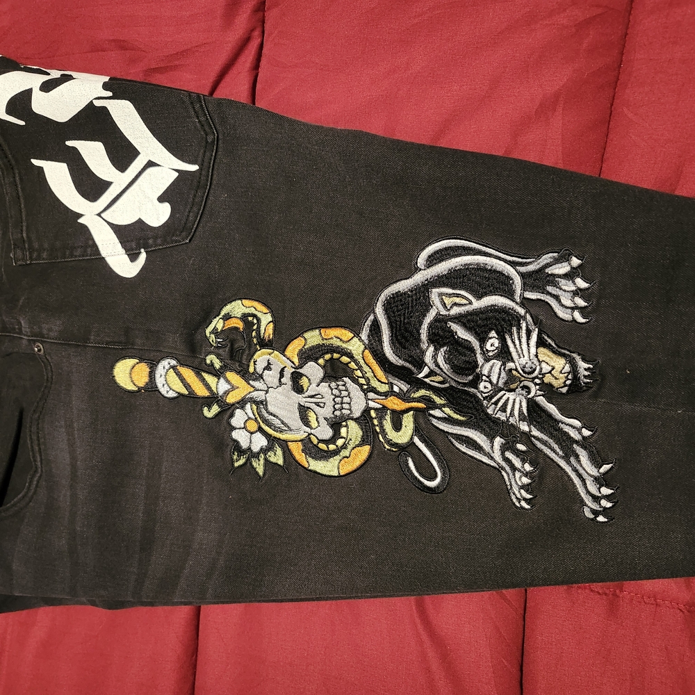 Black Graphic Men Jeans